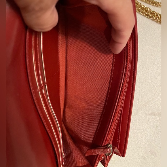 Chanel Red Lambskin Flap Long Wallet On A Unbranded Adjustable Chain With COA - Picture 9 of 14